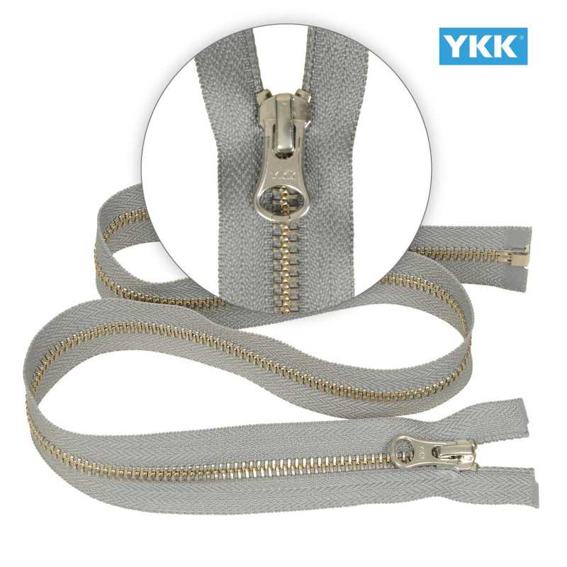 Zamek błyskawiczny 65 cm metalowy 5 mm do kurtki zimowej popielaty srebrny Ykk