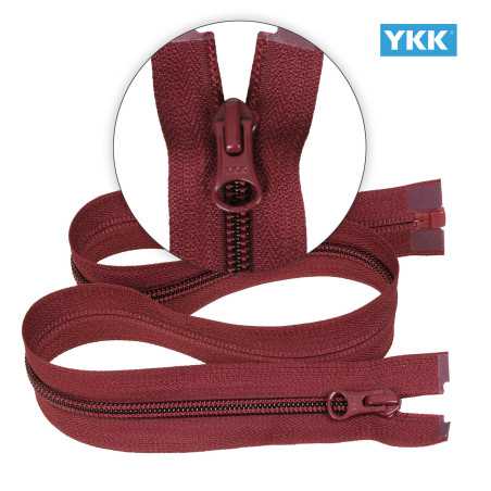 Zamek błyskawiczny 75 cm spiralny 5 mm do kurtki zimowej bordowy Ykk