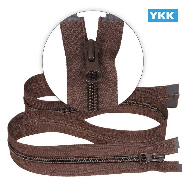 Zamek błyskawiczny 75 cm spiralny 5 mm do kurtki zimowej brązowy Ykk