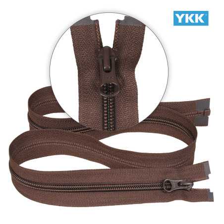 Zamek błyskawiczny 75 cm spiralny 5 mm do kurtki zimowej brązowy Ykk