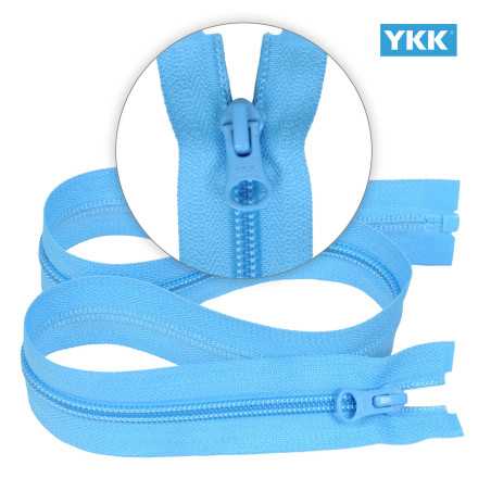 Zamek błyskawiczny 75 cm spiralny 5 mm do kurtki zimowej błękitny Ykk