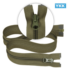 Zamek błyskawiczny 75 cm spiralny 5 mm do kurtki zimowej zielony khaki oliwka Ykk