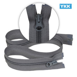 Zamek błyskawiczny 75 cm spiralny 5 mm do kurtki zimowej popielaty szary Ykk