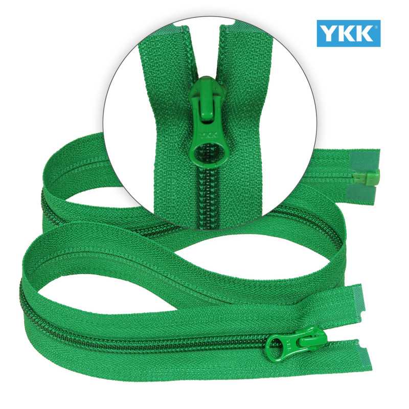 Zamek błyskawiczny 75 cm spiralny 5 mm do kurtki zimowej zielony Ykk