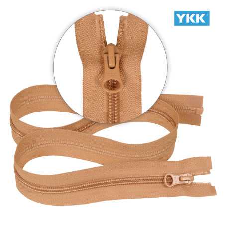 Zamek błyskawiczny 80 cm spiralny 5 mm do kurtki zimowej beżowy ciemny Ykk