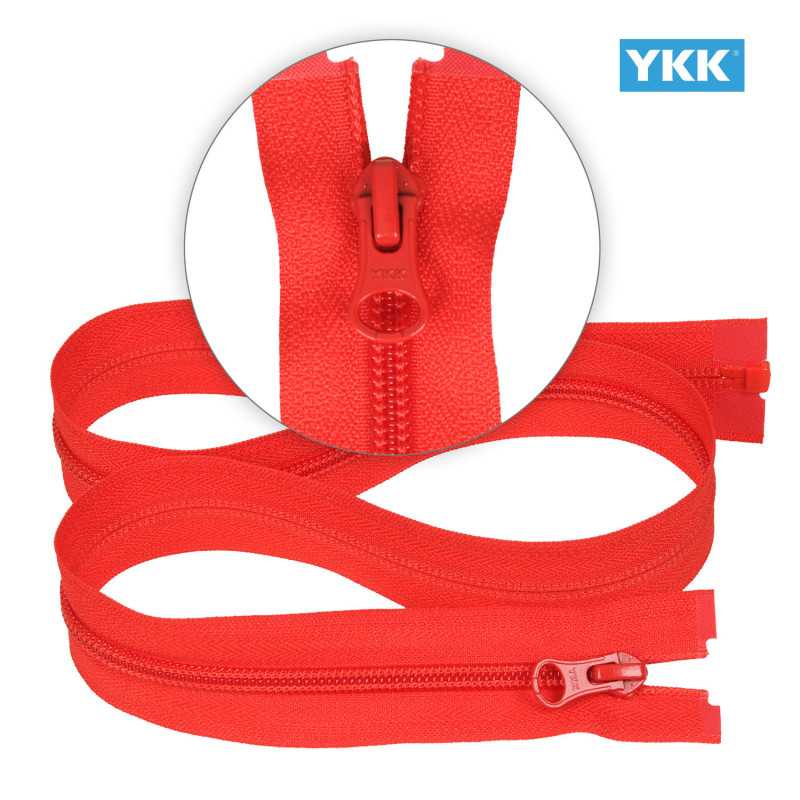 Zamek błyskawiczny 80 cm spiralny 5 mm do kurtki zimowej czerwony Ykk