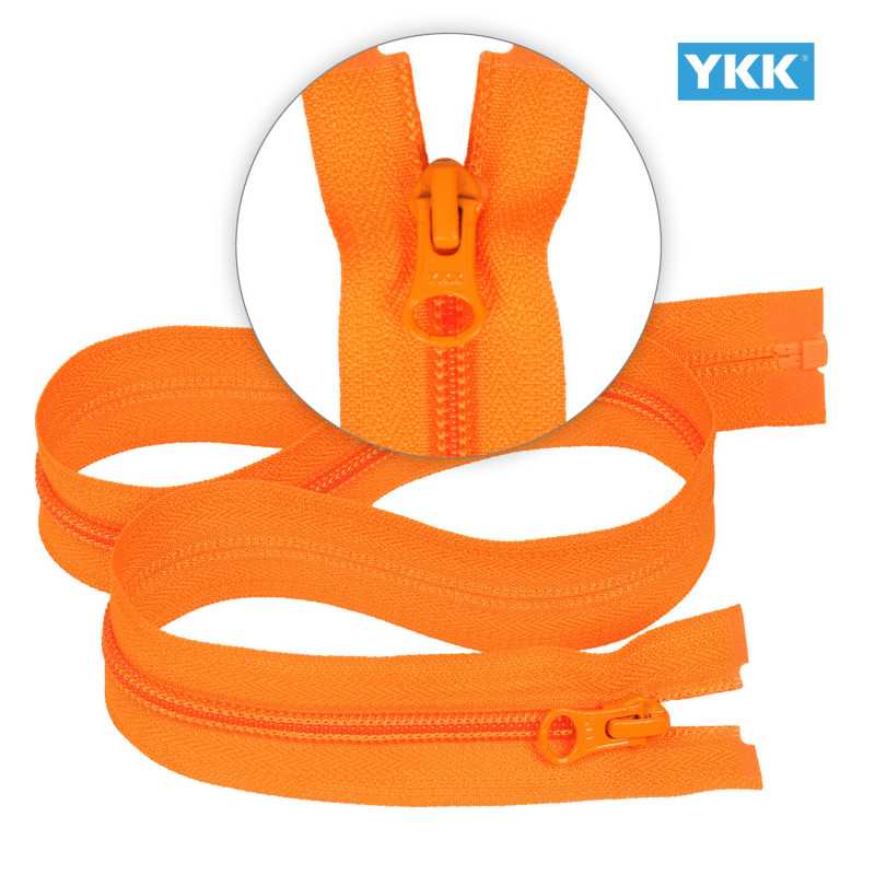 Zamek błyskawiczny 65 cm spiralny 5 mm do kurtki zimowej pomarańczowy Ykk