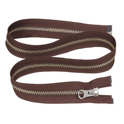 Zamek błyskawiczny 65 cm metalowy 5 mm do kurtki zimowej brązowy srebrny Ykk