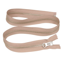 Zamek błyskawiczny 70 cm metalowy 5 mm do kurtki zimowej beżowy srebrny Ykk