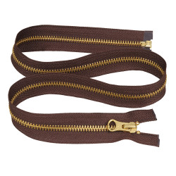 Zamek błyskawiczny 65 cm metalowy 5 mm do kurtki zimowej brązowy złoty Ykk