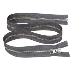 Zamek błyskawiczny 65 cm metalowy 5 mm do kurtki zimowej popielaty srebrny Ykk