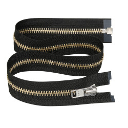 Zamek błyskawiczny 65 cm metalowy 10 mm do kurtki motocyklowej Ykk srebrny