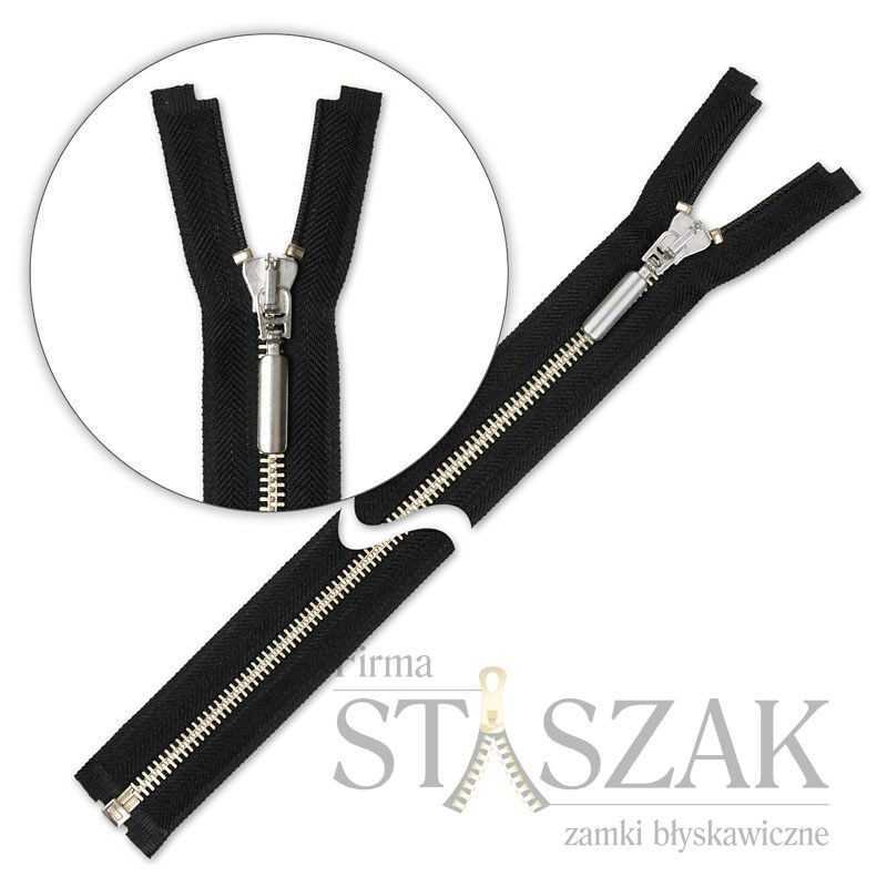 Zamek błyskawiczny 50 cm metalowy srebrny