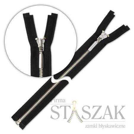 Zamek błyskawiczny 60 cm metalowy srebrny