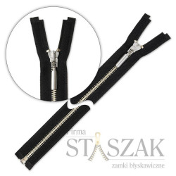 Zamek błyskawiczny 90 cm metalowy srebrny