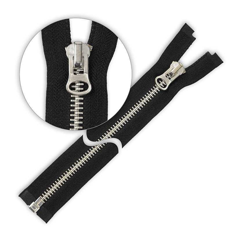 Zamek błyskawiczny 80 cm metalowy gruby Srebrny