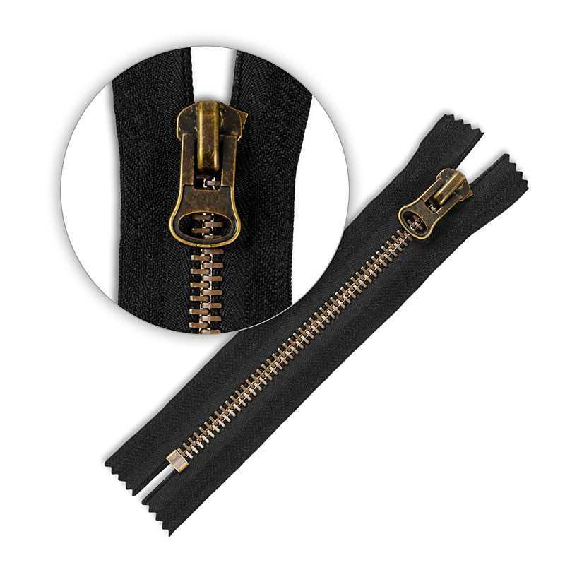 Zamek błyskawiczny metalowy gruby 16 cm Oksydowany