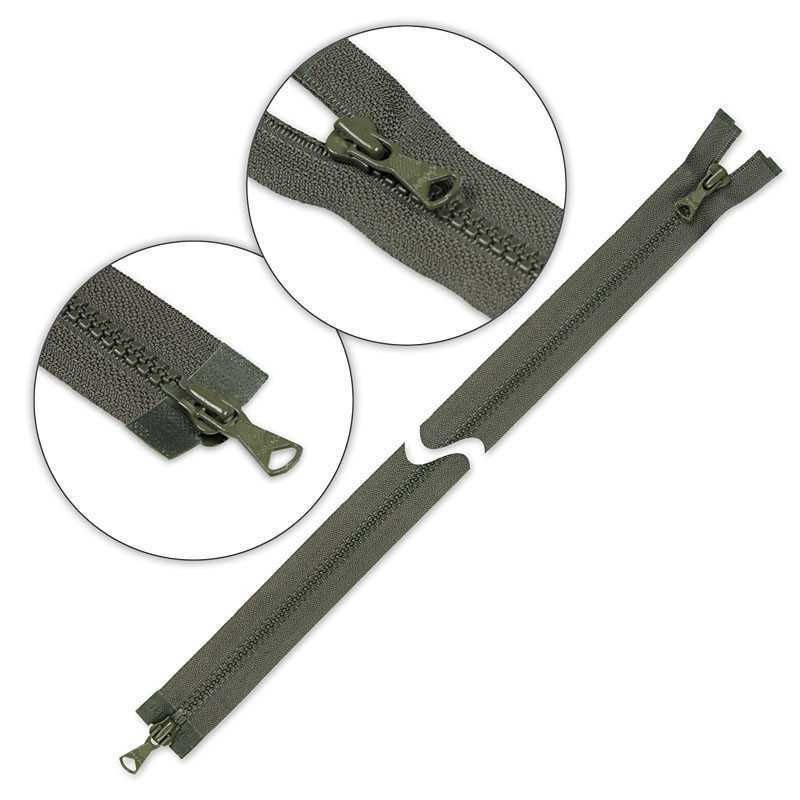 Zamek błyskawiczny 95 cm kostkowy dwusuwakowy Zielony - Khaki