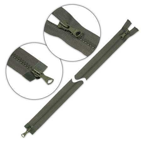 Zamek błyskawiczny 110 cm kostkowy dwusuwakowy Zielony - Khaki