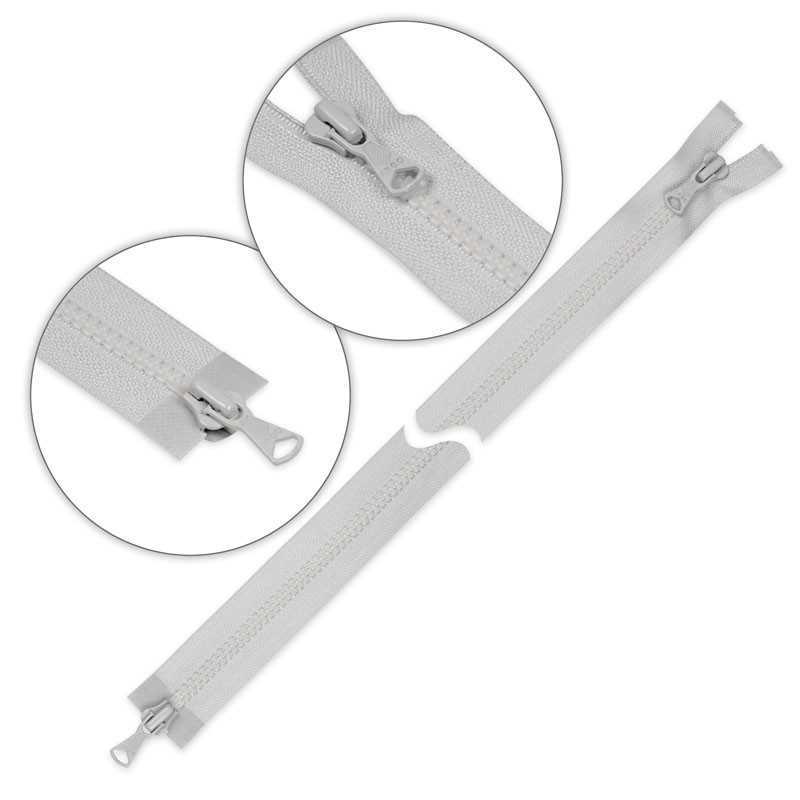 Zamek błyskawiczny 70 cm kostkowy dwusuwakowy Popielaty jasny