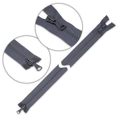 Zamek błyskawiczny 100 cm kostkowy dwusuwakowy Popielaty ciemny