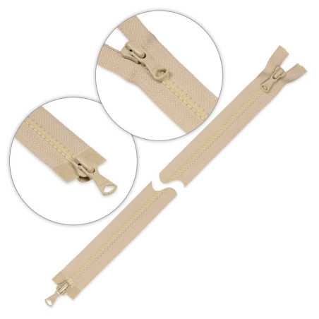 Zamek błyskawiczny 85 cm kostkowy dwusuwakowy Beżowy