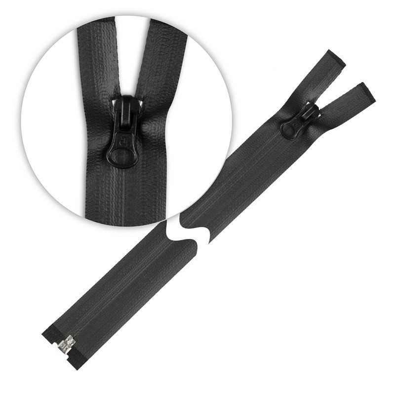 Zamek wodoszczelny 85 cm spiralny rozdzielczy Czarny