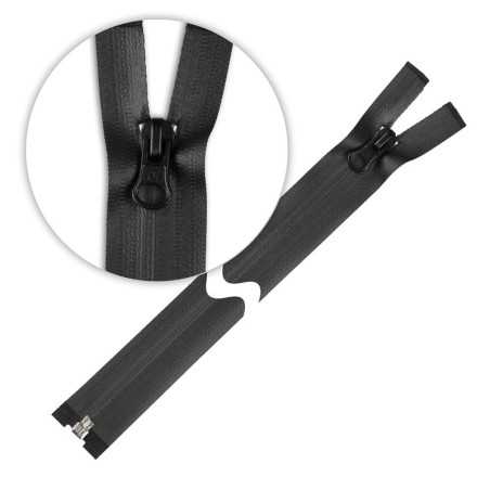 Zamek wodoszczelny 85 cm spiralny rozdzielczy Czarny