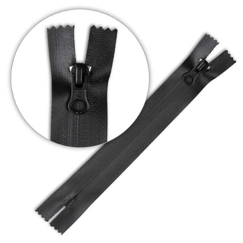 Zamek wodoszczelny 18 cm spiralny nierozdzielczy Czarny
