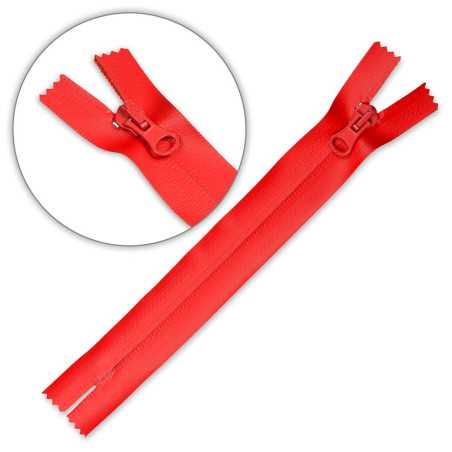Zamek wodoszczelny 18 cm spiralny nierozdzielczy Czerwony