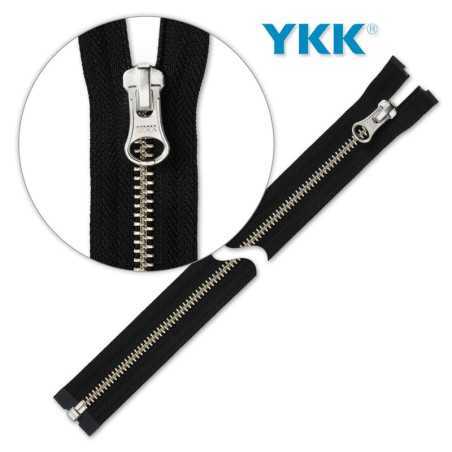 Zamek błyskawiczny 70 cm metalowy średni rozdzielczy Srebrny