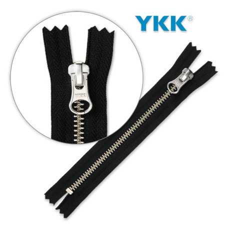 Zamek błyskawiczny 16 cm metalowy średni nierozdzielczy Srebrny