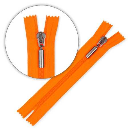 Zamek błyskawiczny 16 cm spiralny nierozdzielczy Neonowy Pomarańczowy