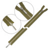 Zamek błyskawiczny 85 cm metalowy dwusuwakowy Zielony-Khaki - srebrny