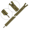 Zamek błyskawiczny 75 cm metalowy dwusuwakowy Zielony-Khaki - oksydowany