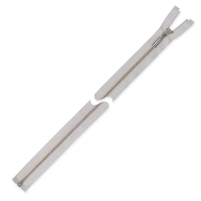 Zamek błyskawiczny 65 cm metalowy popielaty szary srebrny