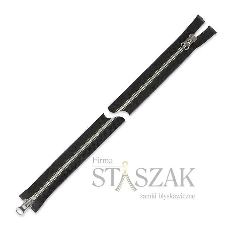Zamek błyskawiczny 85 cm metalowy gruby srebrny