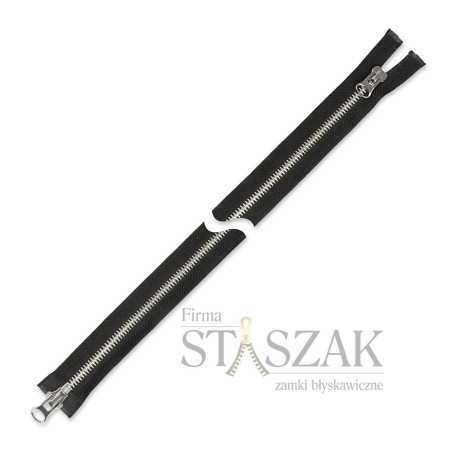 Zamek błyskawiczny 85 cm metalowy gruby srebrny