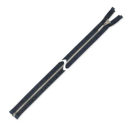 Zamek błyskawiczny 65 cm metalowy granatowy srebrny
