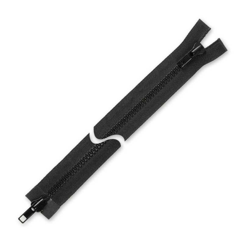 Zamek błyskawiczny 80 cm kostkowy dwusuwakowy czarny
